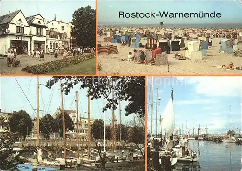 Warnemuende Ostseebad Am Alten Strom Segelboot Strand Promenade Kat. Rostock