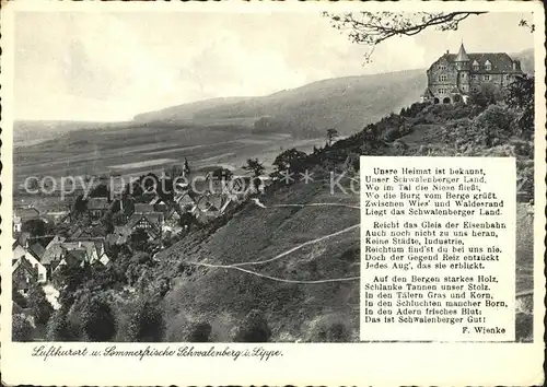 Schwalenberg Kuenstlerklause Panorama Gedicht F. Wienke Kat. Schieder Schwalenberg