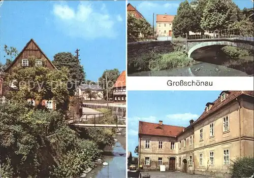 Grossschoenau Sachsen Partie an der Lausur Mandau Damastmuseum Kupferhaus Kat. Grossschoenau Sachsen