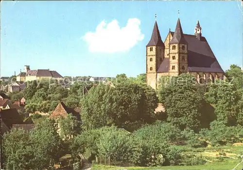 Geithain Blick zur Nikolaikirche 12. Jhdt. Denkmalschutz Kat. Geithain