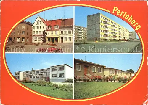 Perleberg Grosser Markt Heinrich Heine Strasse Geschwister Scholl Oberschule Dergenthiner Strasse Kat. Perleberg