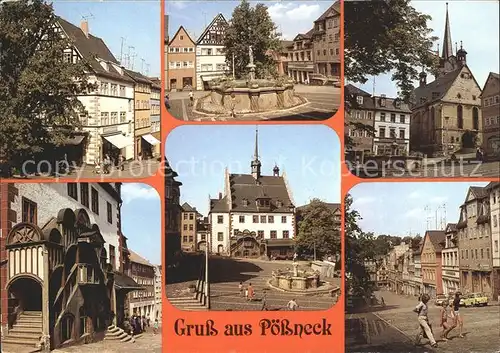 Poessneck Schuhgasse Marktbrunnen Markt Rathaus Portal Kat. Poessneck