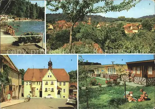 Rastenberg Schwimmbad uebersicht Rathaus Bungalow Siedlung Kat. Rastenberg