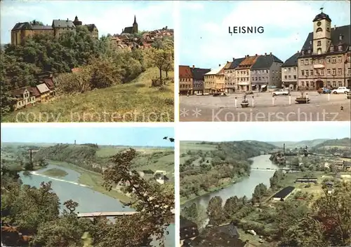 Leisnig Burg Markt Mulde Tragnitz Panorama Muldental Kat. Leisnig