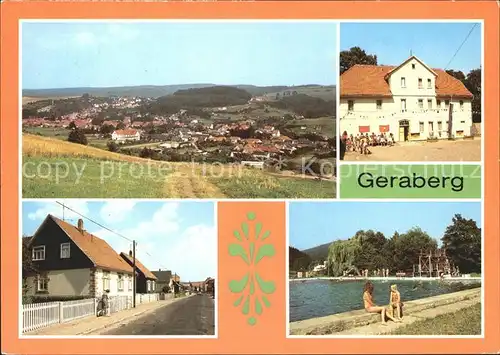 Geraberg uebersicht Ferienlager Karl Marx Strasse Freibad Kat. Geraberg