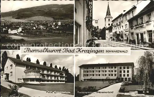 Bad Krozingen Kurort mit Schauinsland Hauptstr Park Sanatorium Theresienbad Kat. Bad Krozingen