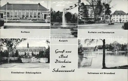 Bad Duerrheim Kurhaus Kurpark Kurheim Sanatorium Eisenbahner Erholungsheim Salinensee mit Strandbad Kat. Bad Duerrheim