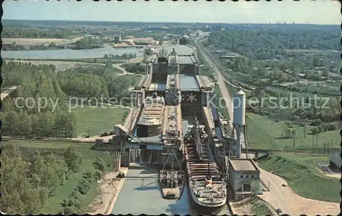 Thorold Welland City System of St Lawrence Seaway Air view Kat. Thorold