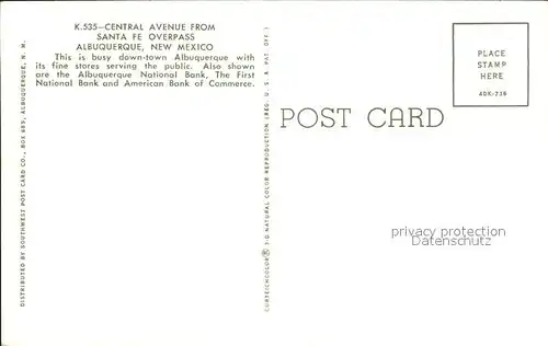 Albuquerque Central Avenue from Santa Fe Overpass Kat. Albuquerque