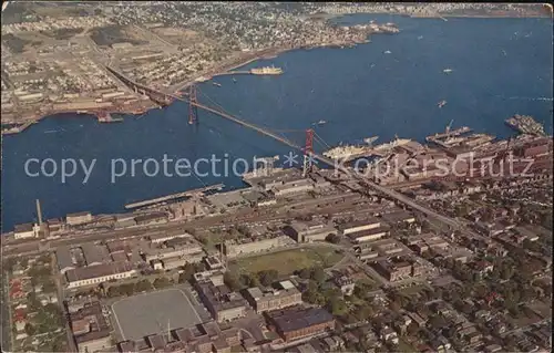 Halifax Nova Scotia Air view of Angus L Macdonald Bridge Kat. Halifax