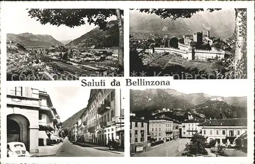Bellinzona Totalansicht Schloss Dorfpartie Kat. Bellinzona