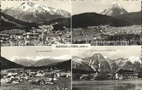 Seefeld Tirol Hocheder Hohe Munde Zugspitze Ortsansicht Kalkkoegel Wettersteingebirge Kat. Seefeld in Tirol