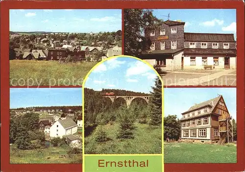 Ernstthal Teilansicht FDGB Erholungsheim Rennsteigschloesschen Viadukt im Finsteren Grund Kindersanatorium Kat. Lauscha Rennsteig