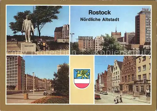 Rostock Mecklenburg Vorpommern Hermann Duncker Platz Fischerbastion Lange Str Wokrenterstr Kat. Rostock