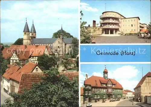 Gernrode Harz Spittelplatz FDGB Heim Fritz Heckert Rathaus Kat. Gernrode Harz