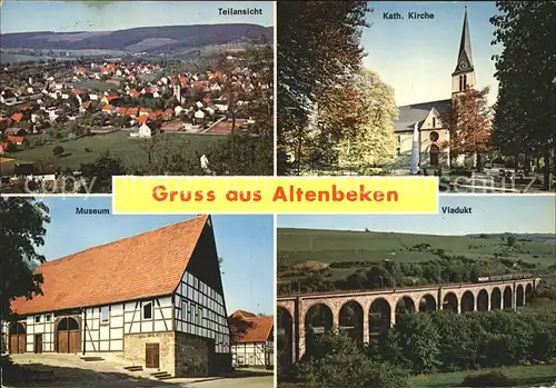 Altenbeken Teilansicht Kath Kirche Museum Viadukt Kat. Altenbeken