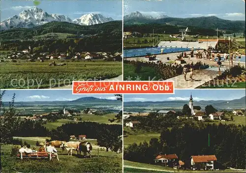 Ainring Total Schwimmbad Panorama Ortsblick Kat. Ainring