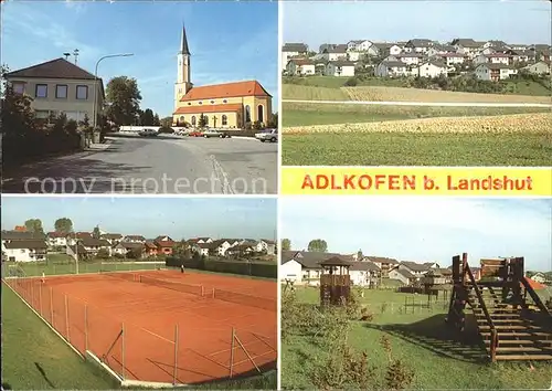 Adlkofen Kirche Ortsansicht Tennispl?tze Treppe Kat. Adlkofen