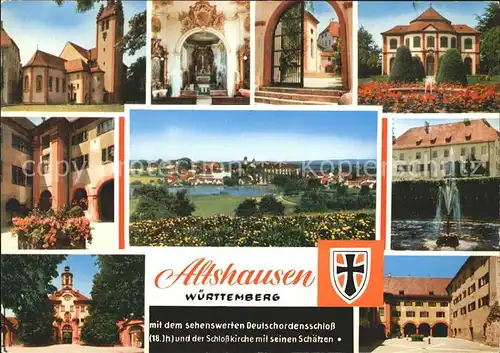Altshausen mit Deutschordensschloss und Schlosskirche Panorama Kat. Altshausen