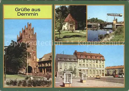 Demmin Mecklenburg Vorpommern Jugendherberge Luisentor Kleine Galerie Zugbruecke Peene Rathaus Kat. Demmin