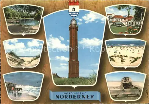Norderney Nordseebad Strand Duenen Leuchtturm Ortsblick Seehund Kat. Norderney