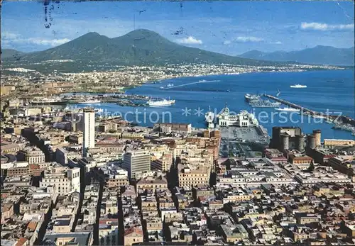 Napoli Neapel Panorama da San Martino Fliegeraufnahme Kat. Napoli