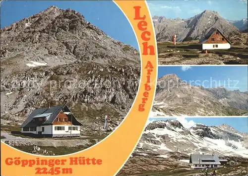 Lech Vorarlberg Goppinger Huette mit Spuller Schafberg und Mehlsack Hochlichtspitze und Johanniskopf Kat. Lech