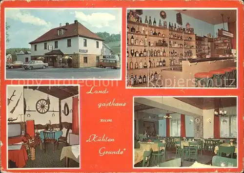 Frechenhausen Landgasthaus Zum kuehlen Grunde Jagdzimmer Bar Gastraum Kat. Angelburg