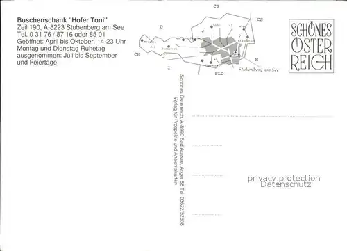 Stubenberg Steiermark Buschenschrank Hoter Toni Kat. Stubenberg am See