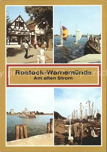 Warnemuende Ostseebad am alten Strom Kat. Rostock