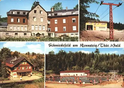 Schmiedefeld Rennsteig Seilbahn Schwimmbad Eisenberg Erholungshaus Stutenhaus Filmbuehne Kat. Schmiedefeld Rennsteig