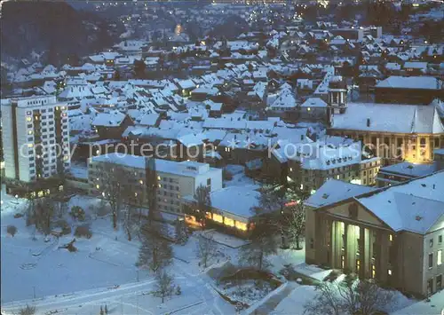 Suhl Thueringer Wald mit Hotel Thueringentourist bei Nacht Kat. Suhl