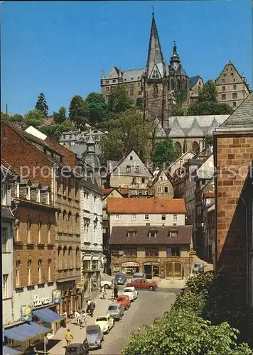 Marburg Lahn Gutenbergstrasse mit Schloss Kat. Marburg