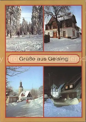 Geising Erzgebirge Hotel Geisinghof Ortspartie tief verschneit Kat. Geising Osterzgebirge