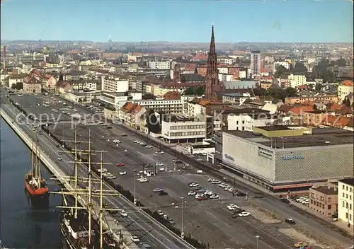 Bremerhaven Fliegeraufnahme mit Seute Deern und Elbe Kat. Bremerhaven