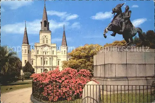 New Orleans Louisiana St. Louis Cathedral and Jackson Monument Kat. New Orleans