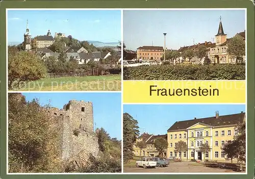 Frauenstein Sachsen Schloss und Burgruine Markt Kat. Frauenstein Sachsen