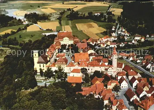 Kirchberg Jagst Fliegeraufnahme Textil  und Sporthaus Heinz Duhm Kat. Kirchberg an der Jagst