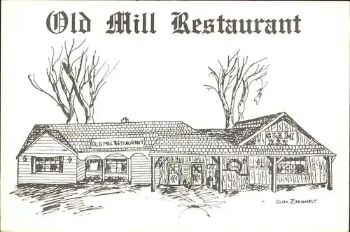 Milford Pennsylvania Old Mill Restaurant Zeichnung Kat. Milford