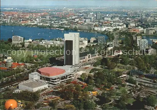 Hamburg Blick vom Fernsehturm auf Congress Centrum und Alster Kat. Hamburg