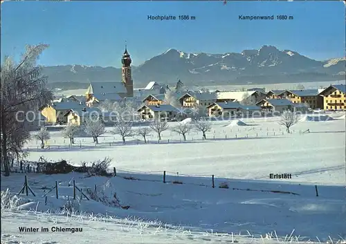 Erlstaett im Chiemgau tief verschneit Kampenwand Hochplatte Kat. Grabenstaett