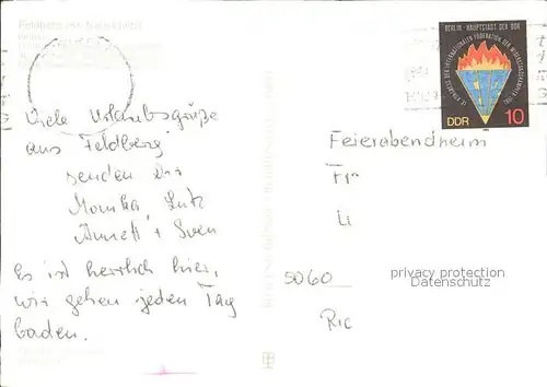 Feldberg Mecklenburg Rathaus Erholungsheim Freundschaft Kat. Feldberger Seenlandschaft