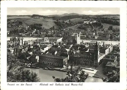 Passau Altstadt mit Rathaus und Maria Hilf Kat. Passau