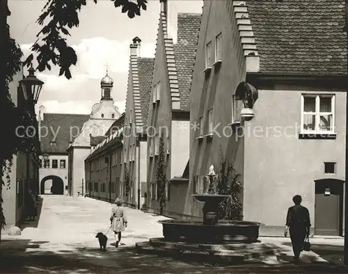 Augsburg Fuggerei mit St Markus Kirche Brunnen Kat. Augsburg