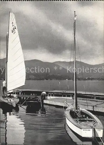 Tegernsee Bootssteg Segelboote Kat. Tegernsee