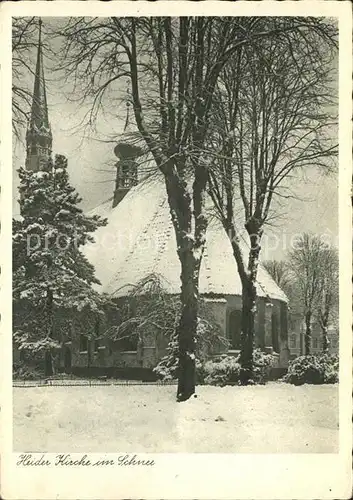 Heide Holstein Heider Kirche im Schnee Kat. Heide