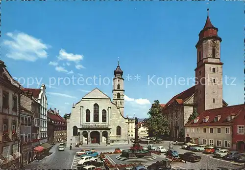 Lindau Bodensee Marktplatz mit Stephans und Stiftskirche Kat. Lindau (Bodensee)