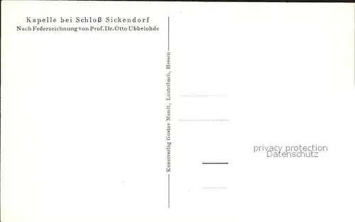 Sickendorf Kapelle Federzeichnung Kat. Lauterbach (Hessen)