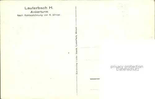 Lauterbach Hessen Ankerturm Kohlezeichnung Kat. Lauterbach (Hessen)