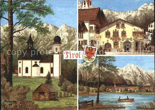 Seefeld Tirol Seekirchl Wildsee Wettersteingebirge Kat. Seefeld in Tirol